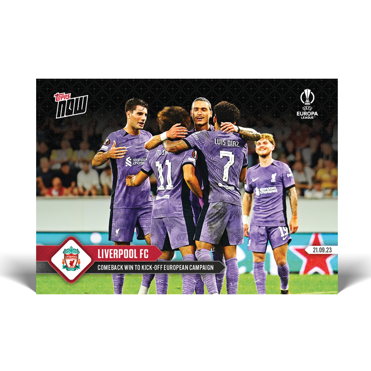 Topps BR - Liverpool FC - Comeback win to kick-off European campaign - UEL TOPPS NOW&reg; Card #5