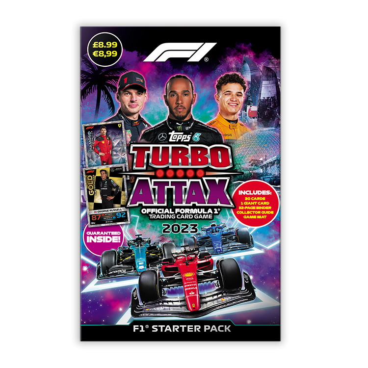 Starter Pack Turbo Attax Fórmula 1 2023 - 20 Cards + Guia da Coleção + Fichário Exclusivo + Checklist - IMPORTADO