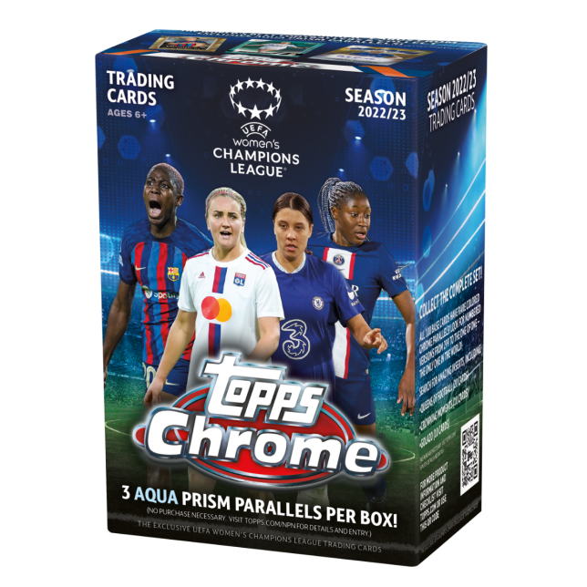 2023 Topps Chrome® UEFA Women's Champions League - Value Box - 32 Cards - IMPORTADO