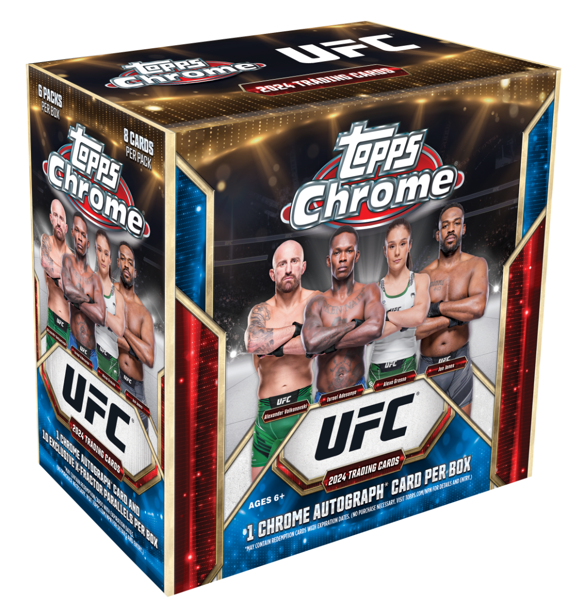 Mega Box - Topps Chrome UFC 2024 - 48 Cards - 1 AUTO GARANTIDO - IMPORTADO