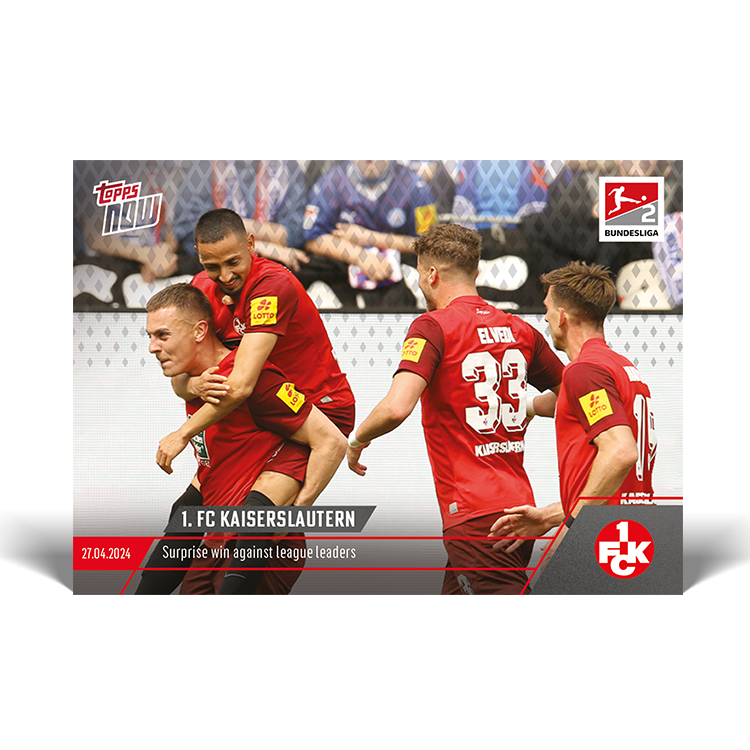 1. FC Kaiserslautern - Surprise win against league leaders - 23/24 Bundesliga TOPPS NOW&reg; Card 180