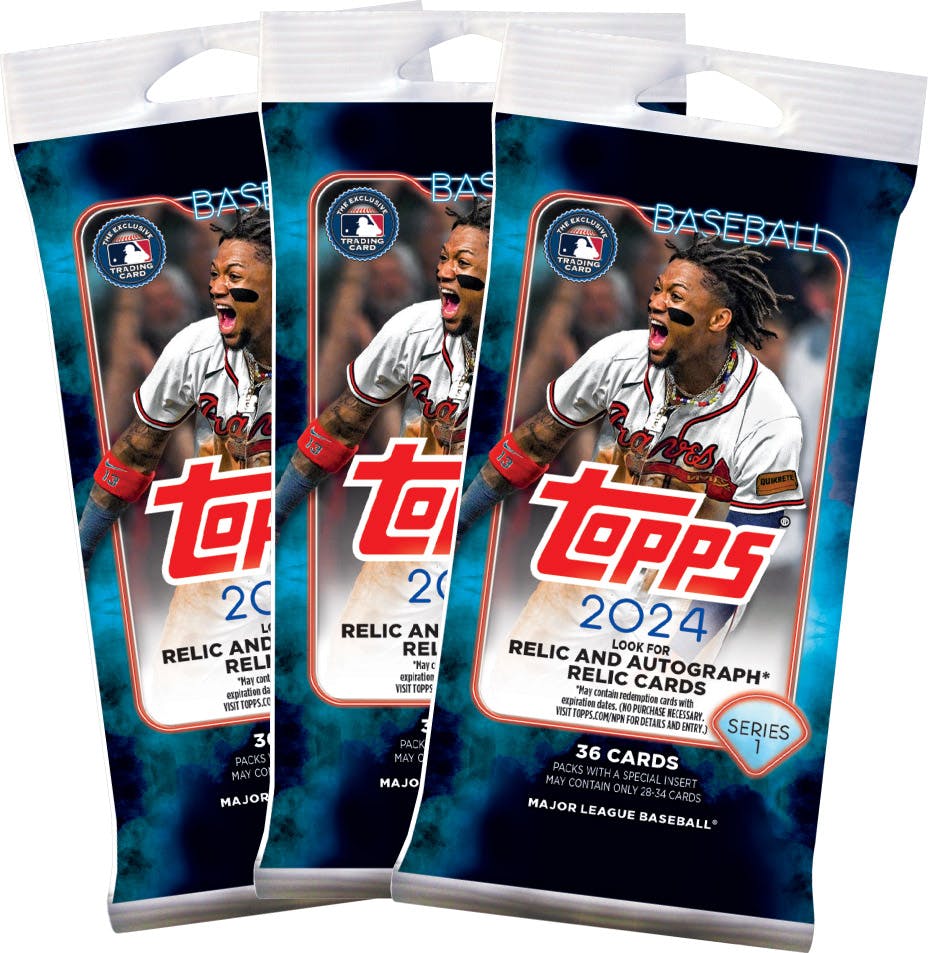 Bundle 3 Fat Pack Baseball - Série 1 Topps  2024 -  108 Cards - IMPORTADO