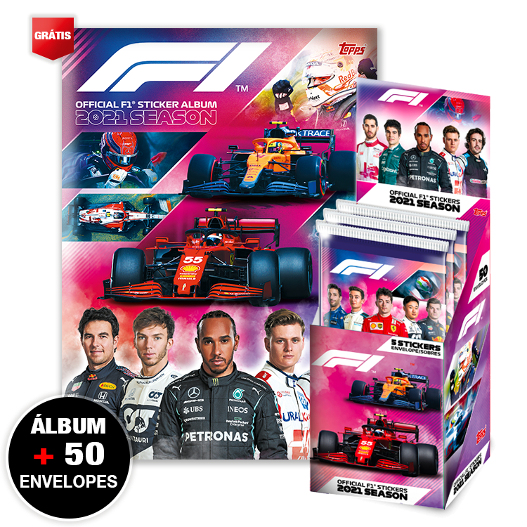 Álbum I Livro Ilustrado + 50 envelopes - 250 figurinhas - Fórmula 1 F1® 2021