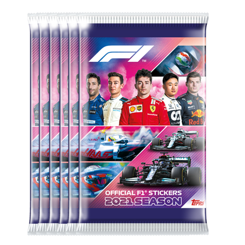 Pacote com 20 envelopes de figurinhas Fórmula 1 F1® 2021 - 100 figurinhas