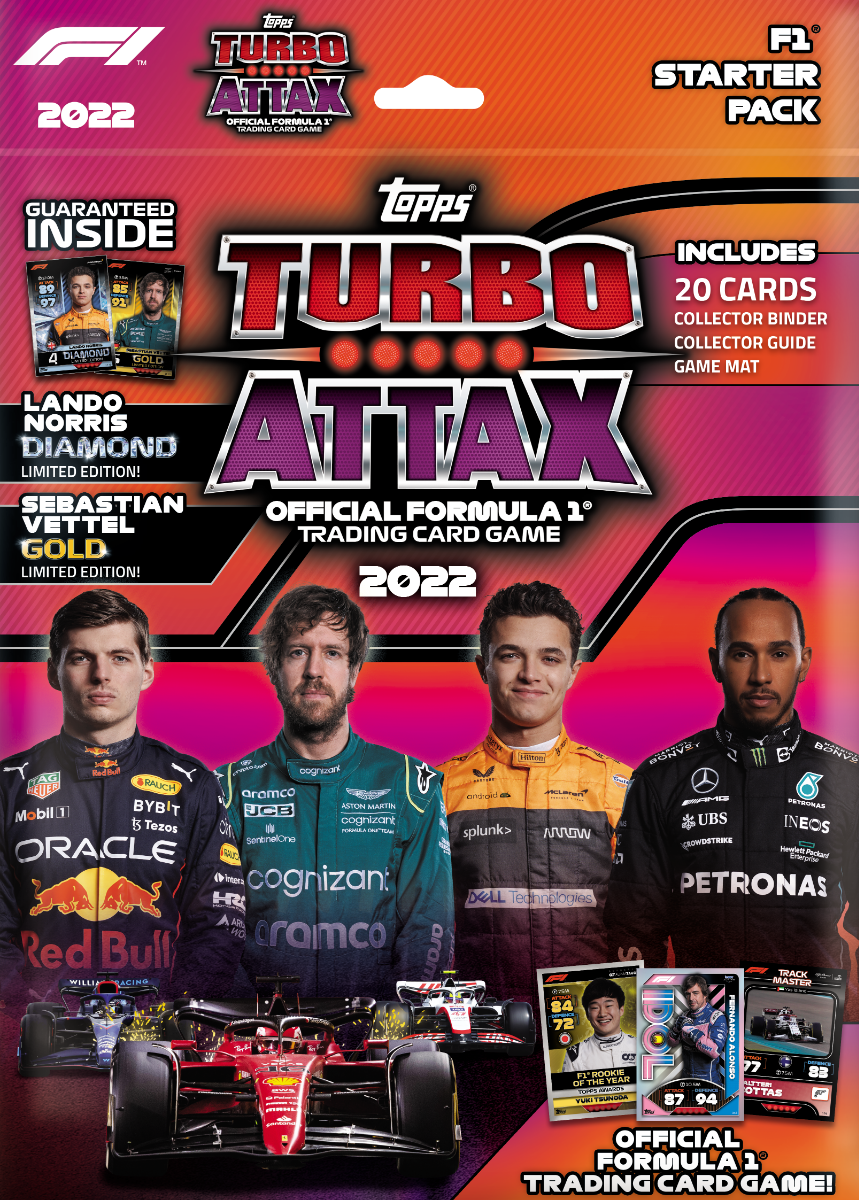 Starter Pack Turbo Attax 2022 F1 - 20 Cards + Guia da Coleção +  Fichário Exclusivo + Checklist - IMPORTADO