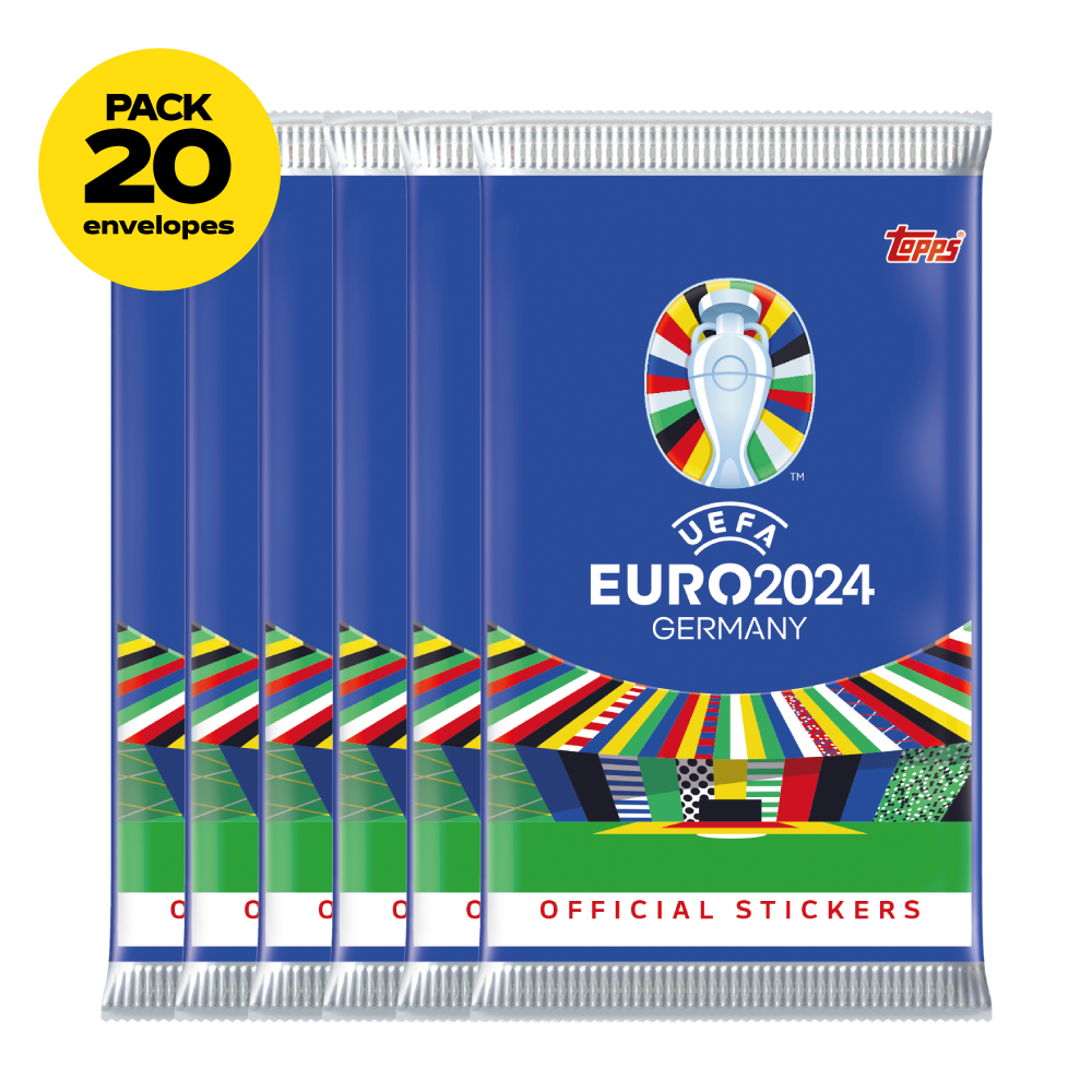 Pack c/ 20 Envelopes Euro Oficial 2024 - 120 Figurinhas