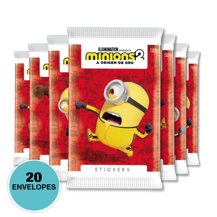 Pack com 20 Envelopes - Minions 2: A Origem de Gru - 100 figurinhas