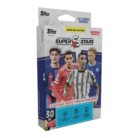 Hanger Pack UEFA Club Competitions Football Superstars 22/23 - 32 Cards - IMPORTADO