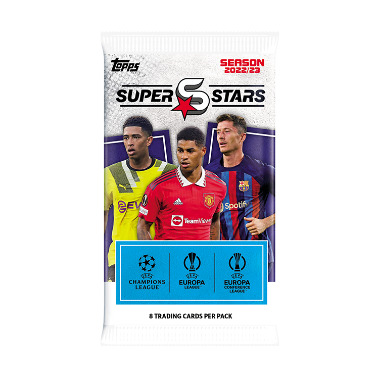 Pacote c/ 8 Cards - UEFA Club Competitions Football Superstars 22/23 - IMPORTADO