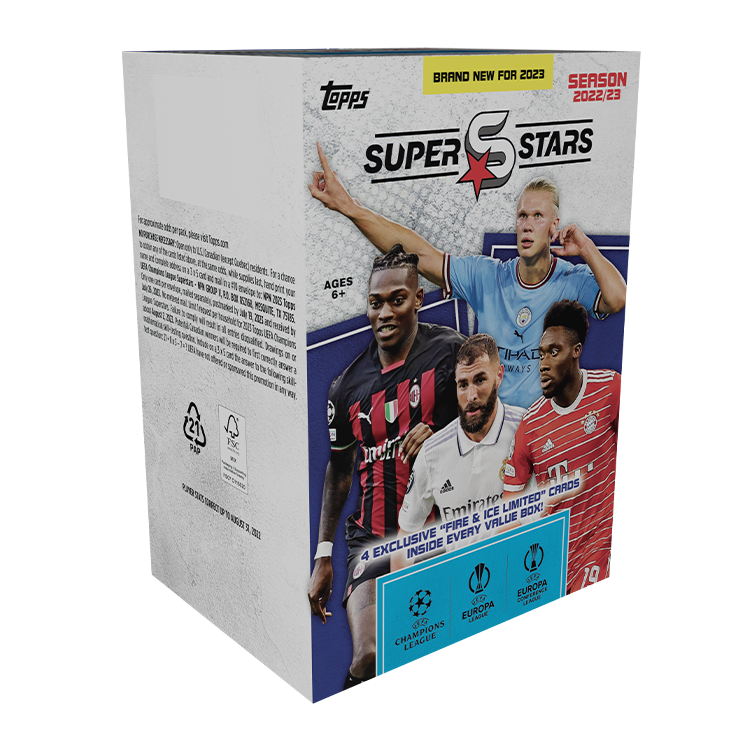 Value Box UEFA Club Competitions Football Superstars 22/23 - 72 Cards - IMPORTADO